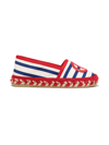 Gucci Kids' Striped Logo-embroidered Canvas Espadrilles 4-8 Years In Red Comb
