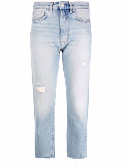 Totême High-waist Cropped Jeans In Blue