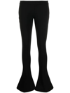 Balmain High-waisted Flared Silk-crepe Trousers In Black