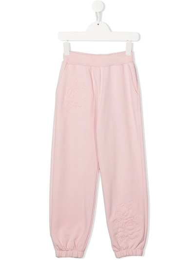 Monnalisa Kids' Stitching-detail Track Trousers In Pink