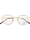 Ray Ban Jack Round-frame Glasses In Gold