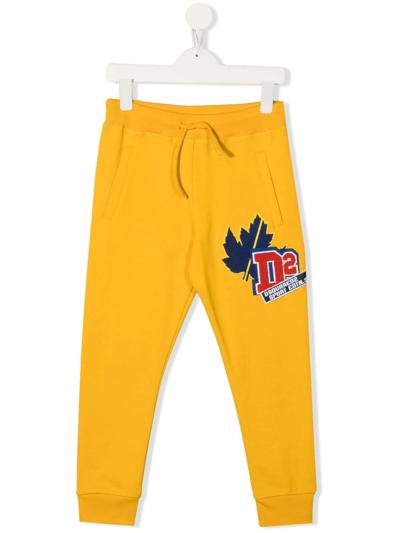 Dsquared2 Logo Patch Track Pants In Yellow