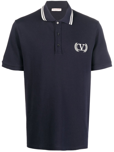 Valentino Men's  Blue Cotton Polo Shirt