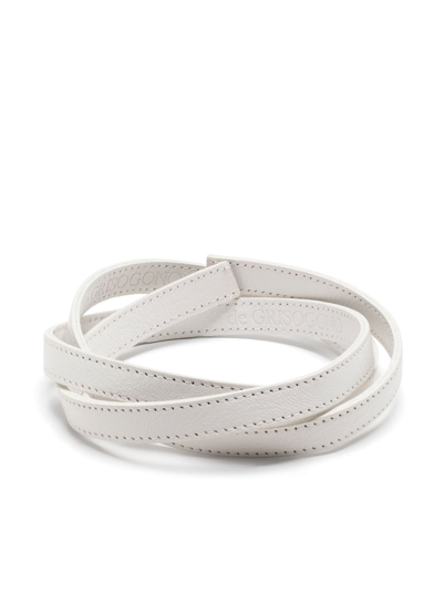 De Grisogono Flat Leather Bracelet In White