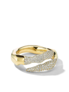 IPPOLITA 18KT YELLOW GOLD STARDUST DIAMOND PAVÉ SQUIGGLE BYPASS RING
