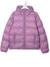 Dsquared2 Rear-logo Hooded Puffer Jacket In Purple