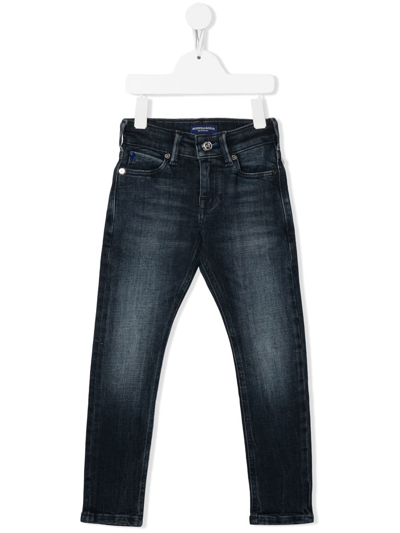 Scotch & Soda Kids' Stonewash Straight-leg Jeans In Blue
