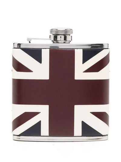 Aspinal Of London Classic Union Jack Hip Flask (5oz) In Blue