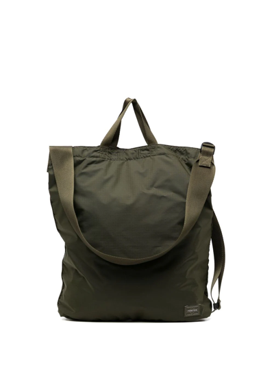 Porter-yoshida & Co Logo-patch Shoulder Bag In Green