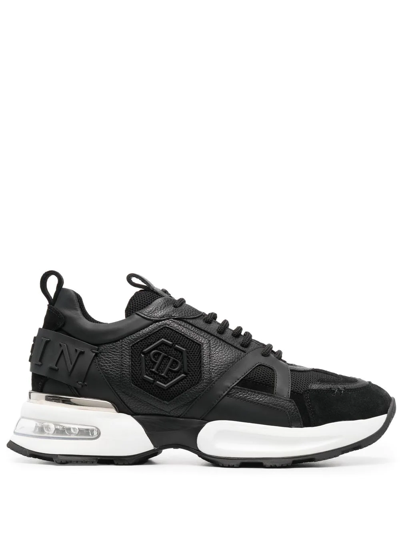 Philipp Plein Hexagon Runner Mix Sneakers In Black
