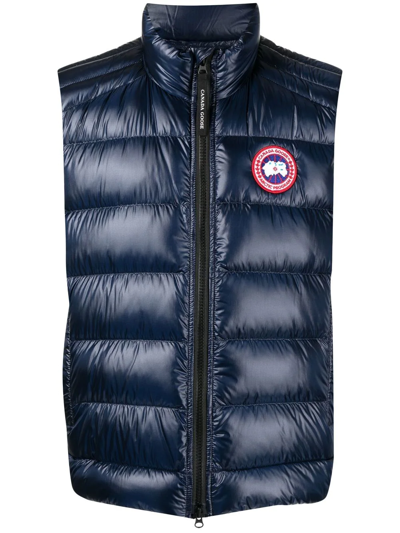 Canada Goose Logo-patch Padded Gilet In Blue