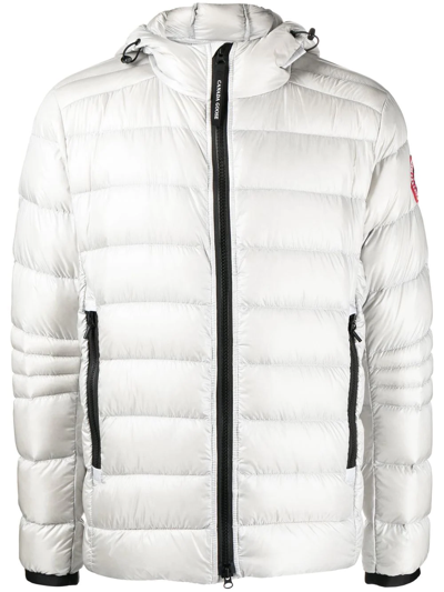 Canada Goose Crofton Padded Recycled-polyamide-down Hooded Puffer Jacket In Silver