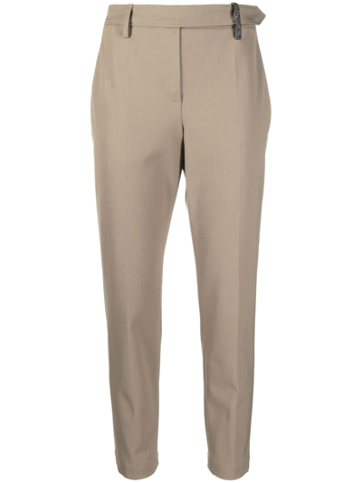 Brunello Cucinelli Cropped Tailored Trousers In Neutrals