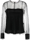 RED VALENTINO SHEER-PANELLED TULLE BLOUSE