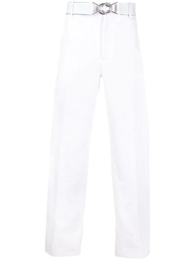 Bottega Veneta Belted Straight-leg Trousers In White