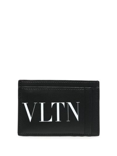 Valentino Garavani Vltn Logo Compact Cardholder In Black