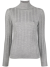 PESERICO RIBBED HIGH-NECK KNITTED TOP