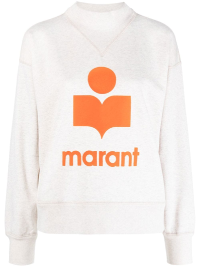 Isabel Marant Étoile Moby Logo-print Sweatshirt In Beige