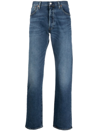 Levi's 501 Dark-wash Straight-leg Jeans In Multi
