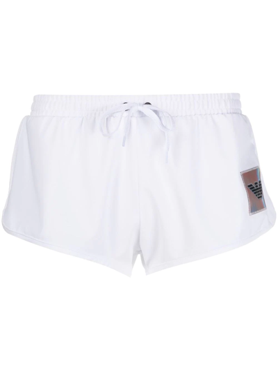 Emporio Armani Logo-patch Boxer Shorts In White