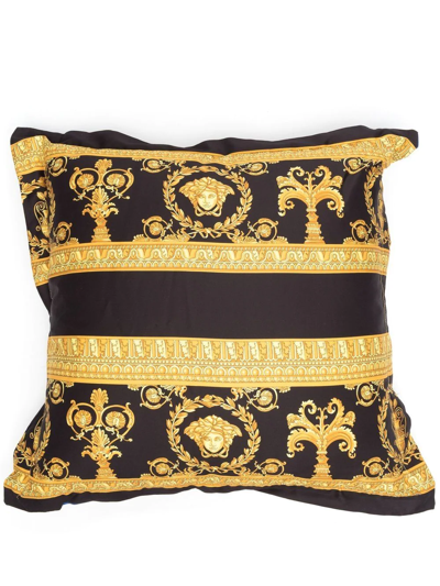 Versace I ♡ Baroque Reversible Cushion In Yellow