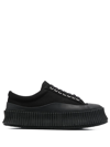 Jil Sander Lace-up Platform Sneakers In Black