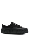 Jil Sander Canvas Low-top Chunky Sneakers In Black