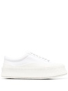 Jil Sander Woman Sneakers Ivory Size 10 Soft Leather In White
