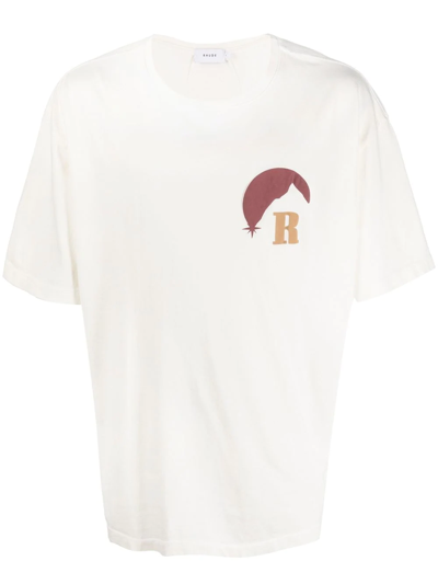 Rhude Graphic-print Logo T-shirt In White