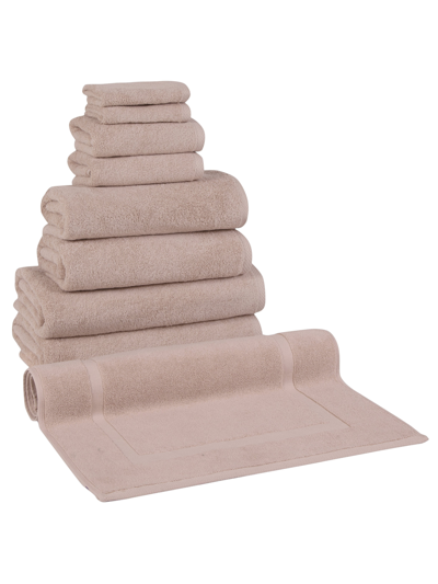 Classic Turkish Towels Arsenal 9 Pc Towel Set With Bathmat In Pink