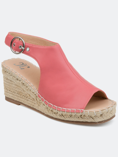 Journee Collection Collection Women's Wide Width Crew Wedge Sandal In Pink