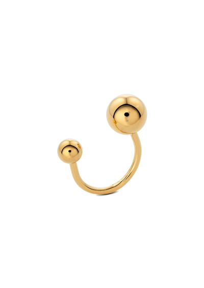 No More Accessories Gold Plated Sterling Silver Dual Ball Ring