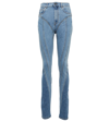 MUGLER SEAM-DETAIL HIGH-RISE SKINNY JEANS