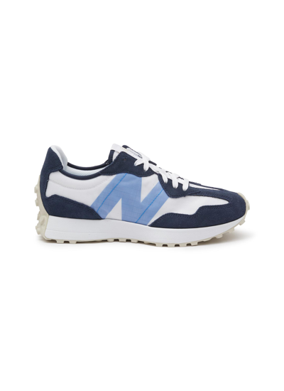 New Balance '327' Low Top Lace Up Suede Panel Detail Sneakers In Blue,white