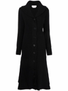 Alexander Mcqueen Ribbed Wool And Cashmere-blend Coat In Black