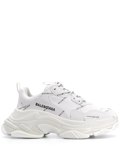 Balenciaga Triple S Sneakers In White