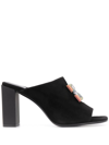 Off-white Metallic Arrow Mules In Black