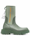 Off-white Zip-tie Rain Boots In Green
