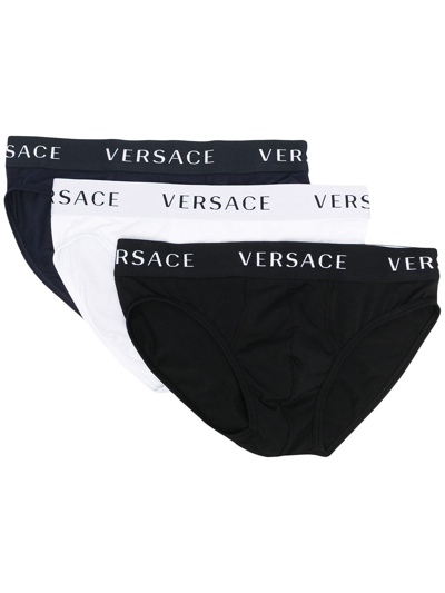 Versace Logo三角裤三件装 In Multicolor