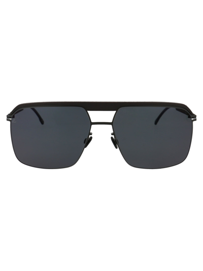 Mykita Ml03 Sunglasses In 305 Mh6 Pitchblack/black | Leica Black Polarized