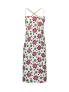 SAINT LAURENT MIDI DRESS WITH ALL-OVER FLORAL PATTERN