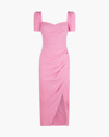 Self-portrait Self Portrait 'iris' Short Sleeved Midi Dress In Pop Pink