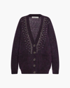 ALESSANDRA RICH OVERZIED MOHAIR CARDIGAN WITH CRYSTALS