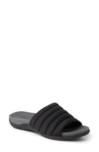 Original Comfort By Dearfoams Emma Low Foam Slide Sandal In Black