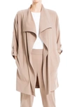 Maxstudio Drape Collared Jacket In Mocha