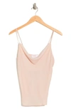 Renee C Cowl Neck Sleeveless Tank In Blush