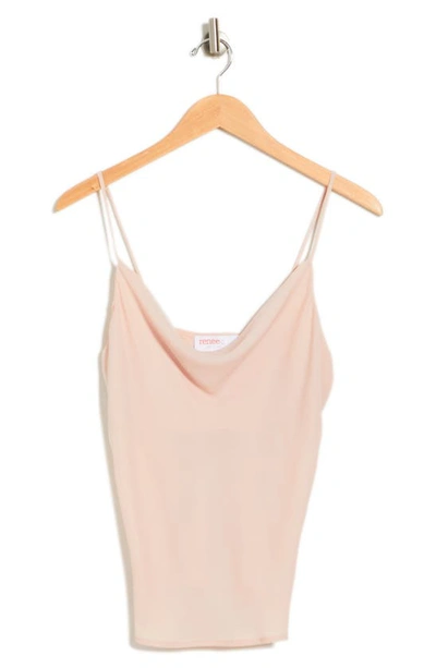 Renee C Cowl Neck Sleeveless Tank In Blush