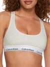 Calvin Klein Modern Cotton Racerback Bralette In Snow Heather