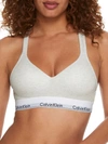 Calvin Klein Modern Cotton Padded Bralette In Snow Heather