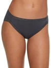 Natori Bliss French Cut Brief Panty Underwear With Lace Trim In Ash Navy